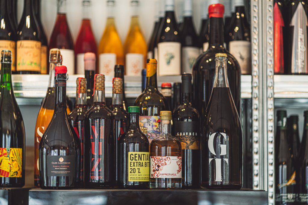 photo of the wine bottles